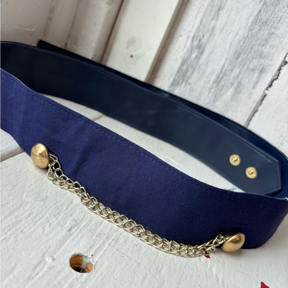 Accessories - Navy and gold chain belt